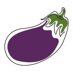 Eggplant cartoon style icon. Vector