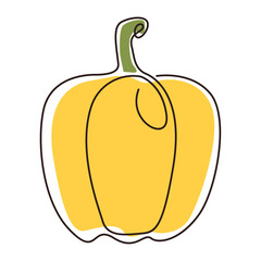 Yellow bell pepper icon. Vector