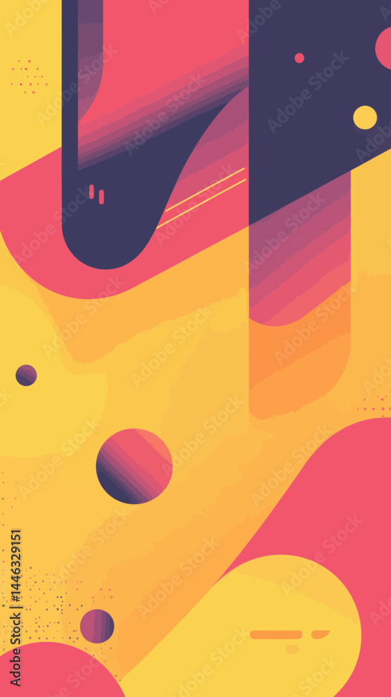 Poster abstract geometric background with offset quads in minimalist vector style for modern design