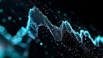 Abstract digital wave.  Dynamic particle network