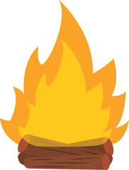 Campfire with wood sticks. Vector