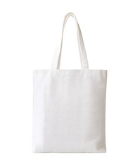 Blank white cotton tote bag mockup for design presentation eco view style on transparent background