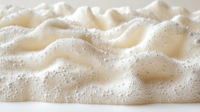 Ebullience is embodied in an illustration featuring ethereal foam bubbles, rendered in 3D, as they emerge from a boiling volcanic spring positioned on an isolated white background, a visual