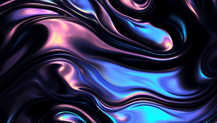 Obraz premium Abstract Vibrant Blue and Purple Fluid Wave – Contemporary Digital Wallpaper Background
