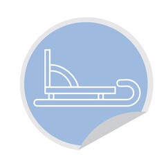 Luge winter sports icon. Vector