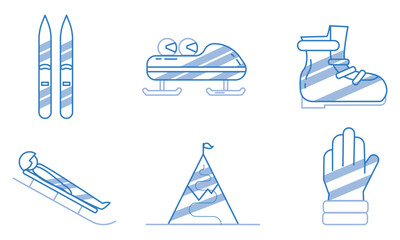 Winter sports icons pack.Vector