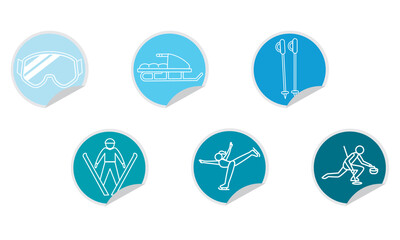 Fototapeta premium Winter sports icons pack.Vector