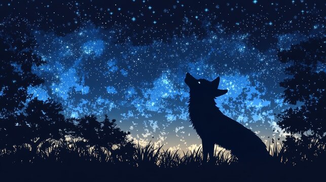 Eldertide Mist features an illustration of a coyote howling, silhouetted against a misty nighttime background