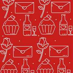 Wine letters and cupcakes. Vector