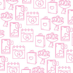 Romantic calendar pattern. Vector