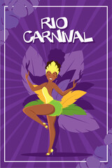 Rio carnival samba show. Vector