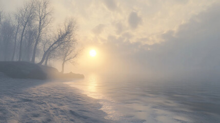 Misty Winter Sunrise