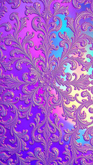 <Ornate Baroque Floral Pattern Design with Colorful and Luxurious Metallic Swirls &ndash; An Elegant and Dynamic Abstract Background>