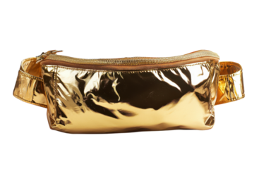 Shimmering gold fanny pack stylish accessory metallic sheen perfect for festivals concerts trendy