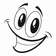 Cartoon Face Expression. Comic Character. Smiling Face Icon. Happy Face Emoticon