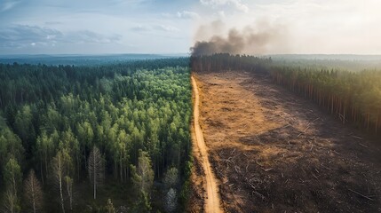 Green nature clashes burned wasteland pictures