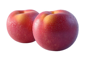 Two Nectarines with Water Droplets Fresh Fruit Closeup