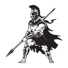 Powerful Spartan Warrior Ready for Battle