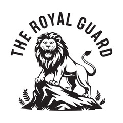Powerful lion logo for The Royal Guard