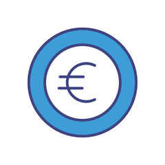 Euro Search icon vector stock illustration