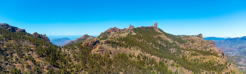 Roque Nublo, grand canary, in summer