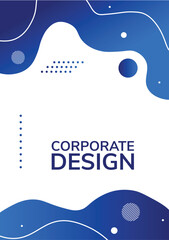 Modern blue fluid shapes corporate design. Dynamic blue abstract business template.