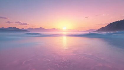 Naklejka premium Soft pastel pink, blue, yellow gradient Dreamy fuzzy sunset effect , color, blue