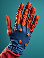 Funky comic hand wearing glove