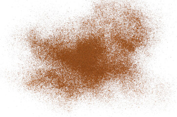 Clove powder flying isolated on white background