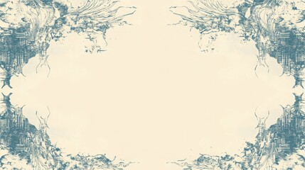 Abstract watercolor design with intricate patterns framing a blank center for versatile use