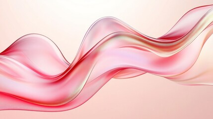 Fototapeta premium Abstract design of flowing, translucent pink and peach waves.