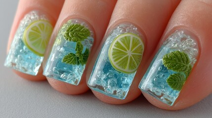 Summer Cocktails on Nails