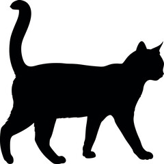 Black Cat Silhouette Walking – Vector Clipart.
