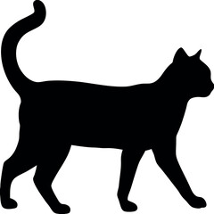 Black Cat Silhouette Walking – Vector Clipart.