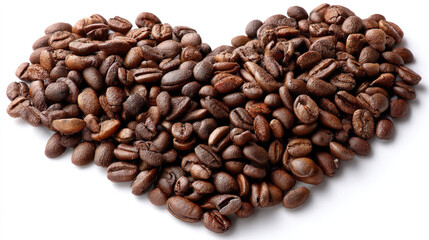 Obraz premium Heart shaped coffee beans