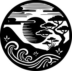 sketch vector illustration silhouette design icon logo symbol decoration landscape nature cultural and religion classic vintage abstract modern