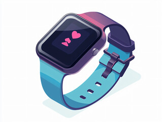 Fototapeta premium smartwatch technology fitness digital wearable heart monitor health tracking sport modern gadget lifestyle arm screen interface colorful display electronics notification activity innovation