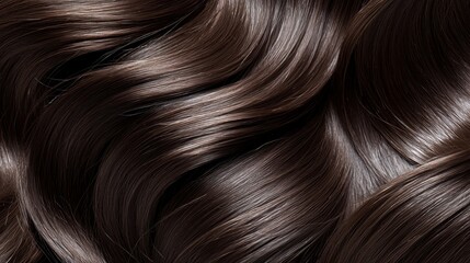 Naklejka premium Shiny, flowing dark brown hair with delicate curls
