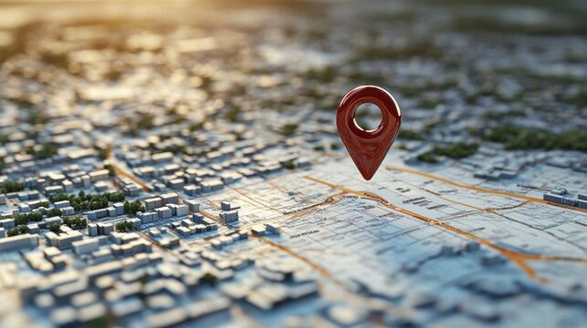 The concept of Navigating New Horizons is captured by a vibrant red location marker positioned on a detailed map, representing the thrill of discovering and exploring new locations