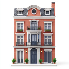 Obraz premium Elegant two story brick building exterior