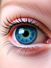 Fototapeta premium Extreme Cropped blue Eye with a treatment of hemangioma