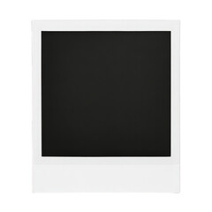 Timeless instant film print with a prominent black area and bright white border, poised for your photograph.