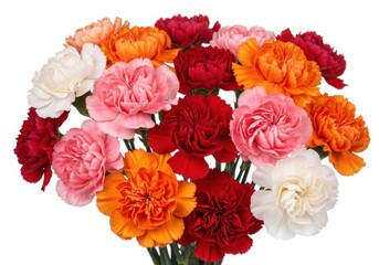 Fototapeta premium Carnation flower bouquet arrangement on white background