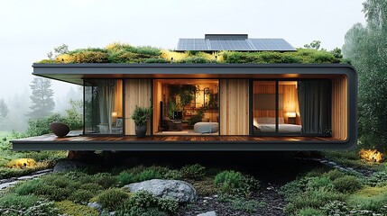 Eco friendly small house with modern features high resolution photo