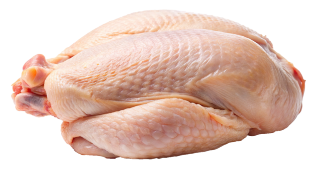 Closeup shot of a raw chicken ready for cooking or preparation
