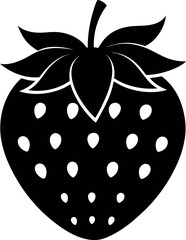 Alpine strawberry fruit silhouette vector icon on white background