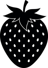 Alpine strawberry fruit silhouette vector icon on white background
