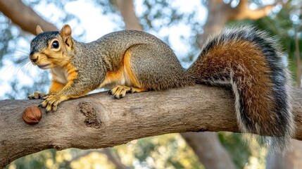 Obraz premium A Majestic Squirrel on a Branch