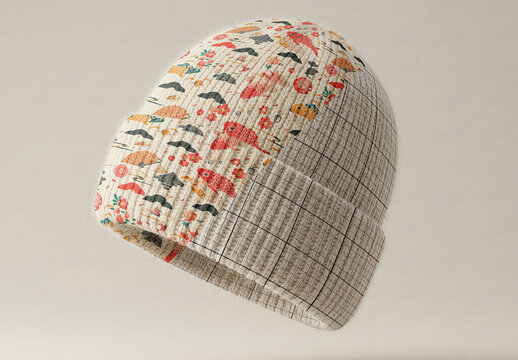 Floating Woolen Hat Mockup