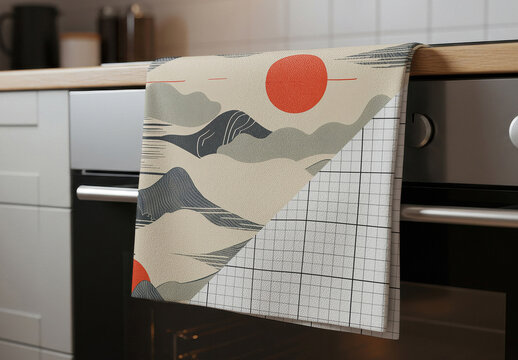 Kitchen Towel Dishcloth Mockup